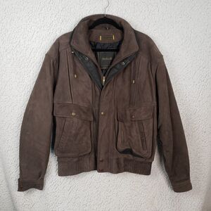 Vtg 100% Soft Leather Jacket Excelled Mens M Heavyweight Diamond Lined 46x26